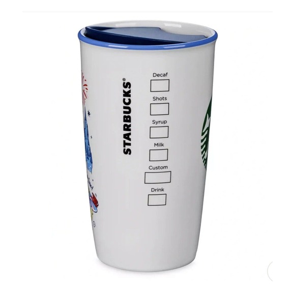 🔥 DISNEY PARKS Disneyland DCA WDW MICKEY Minnie PORCELAIN STARBUCKS TUMBLER NEW - Picture 4 of 16